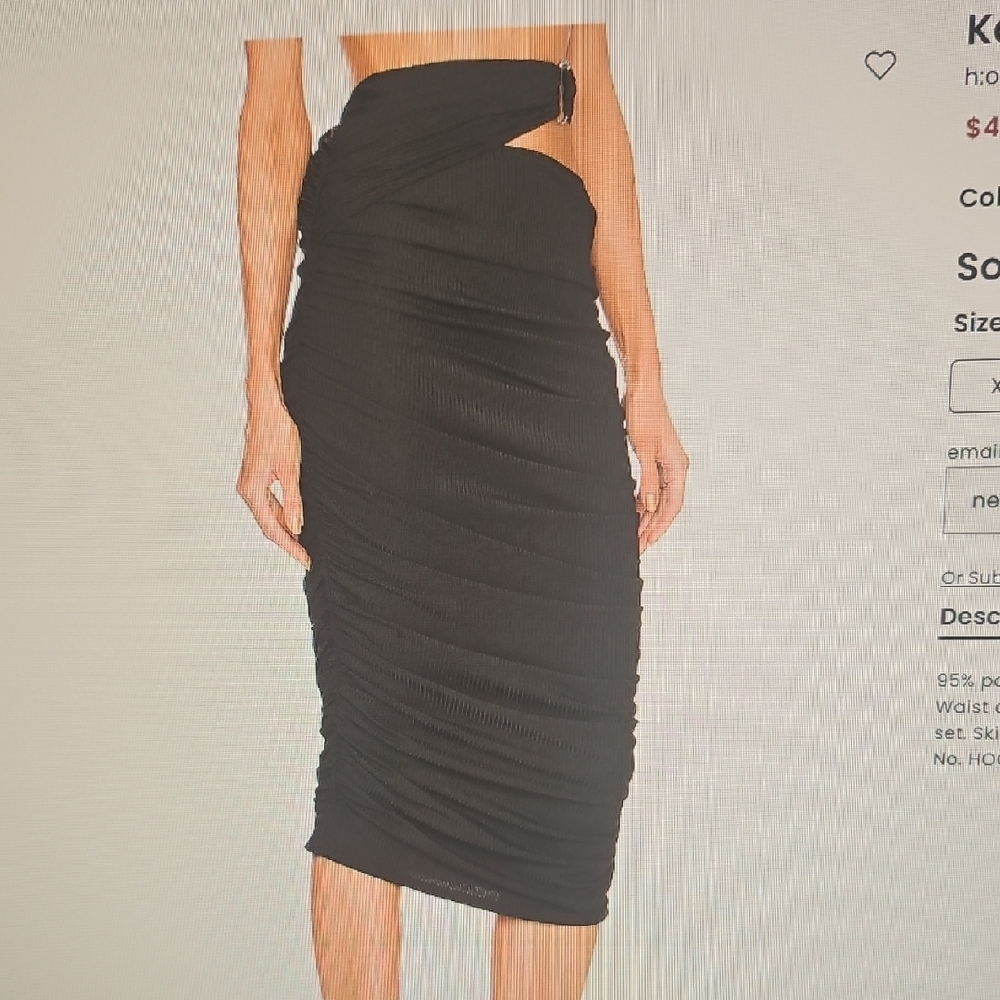 Kayla Elegant Black Ruched Skirt  size small - Picture 2 of 4